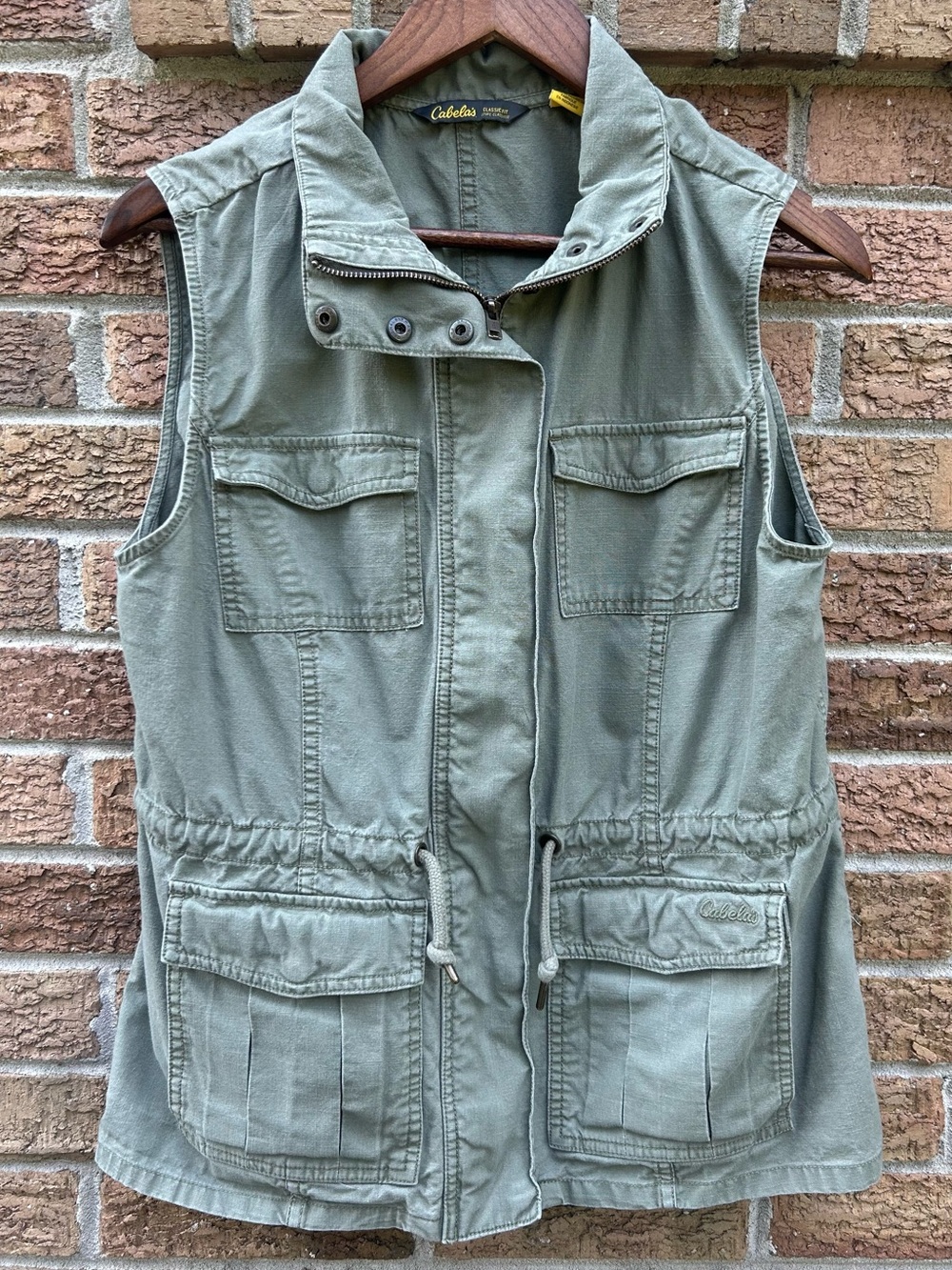 Cabela's Olive Green Women's Field Vest size medium 100% cotton